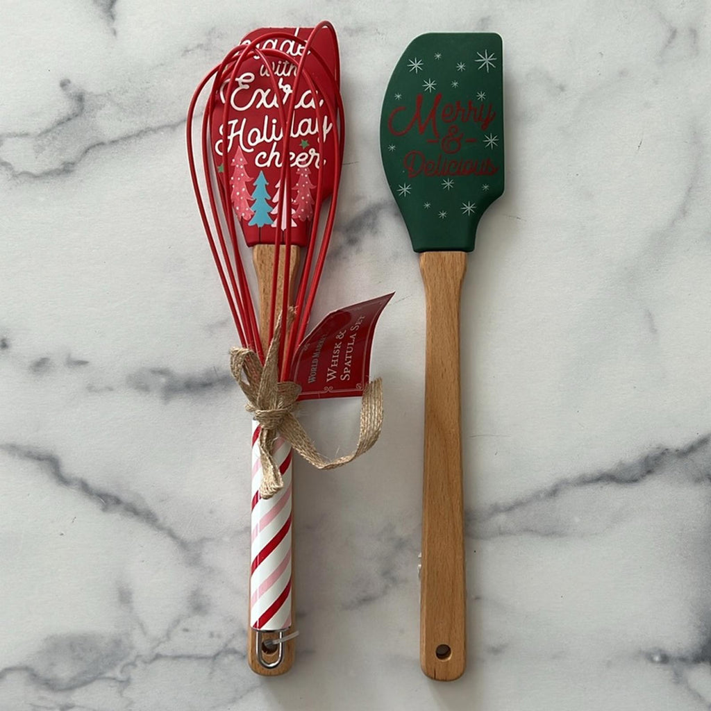 Whisk + 2 Spatulas, Red & Green New w/Tag