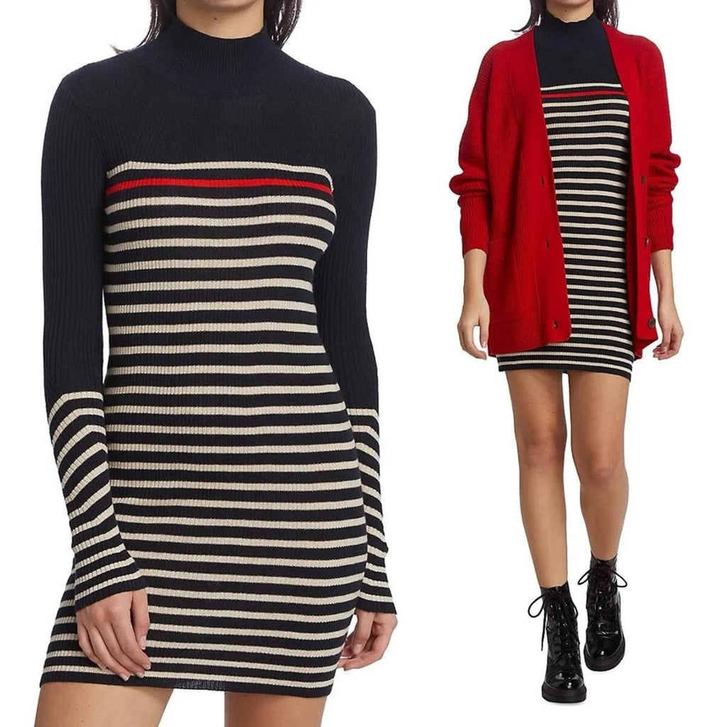 NEW Rag & Bone Kate Stripe Cashmere Blend Dress Size XL New w/o Tag Retail $375
