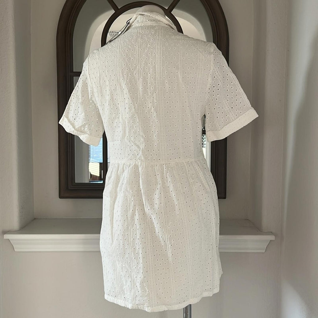Sanctuary Heirloom Collared Midi Shirtdress in White, Size S NEW w/Tag