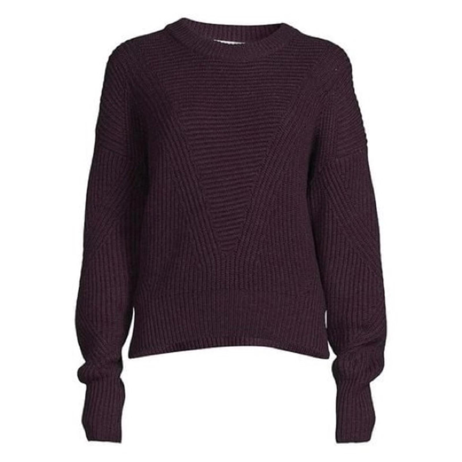 IRO Mona Wool Knit Ribbed Sweater, Dark Purple Size L, New w/Tag Retail $445