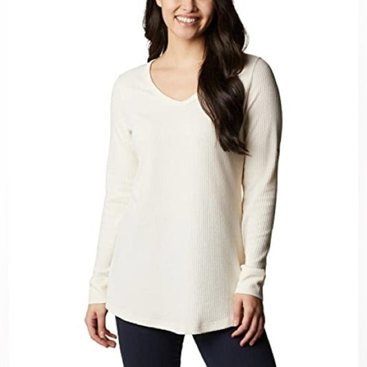 Columbia Pine Peak Long-Sleeve Thermal Top, Cream White Size 1X New with Tag