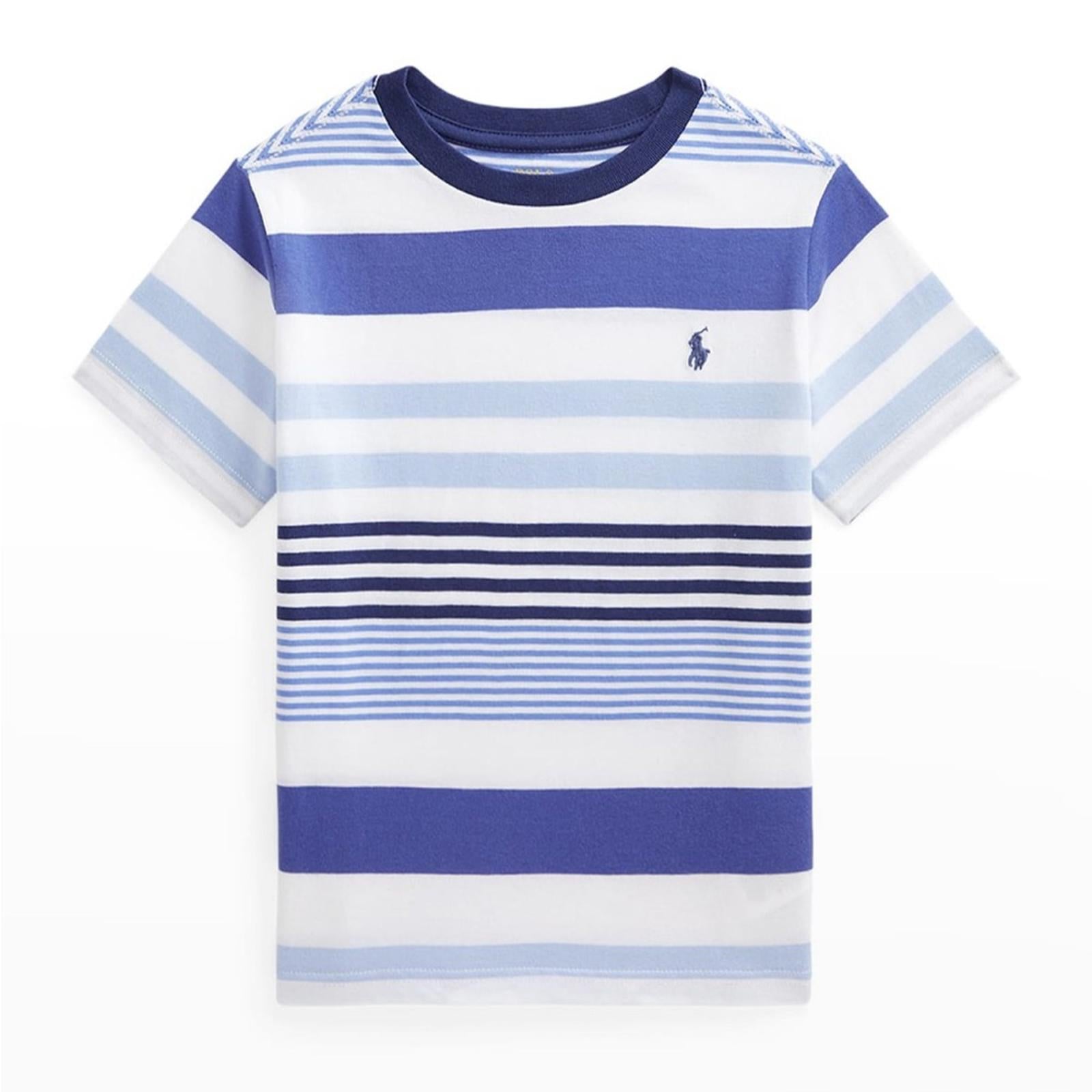 Polo Ralph Lauren Boy’s Striped Cotton Jersey Tee White Blue Size XL (18-20) NWT