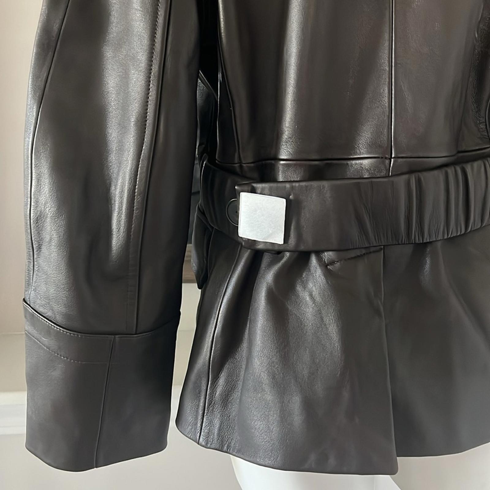 Vince 100% Lamb Leather Safari Jacket in Brown, Size M New w/Tag Retail $1495