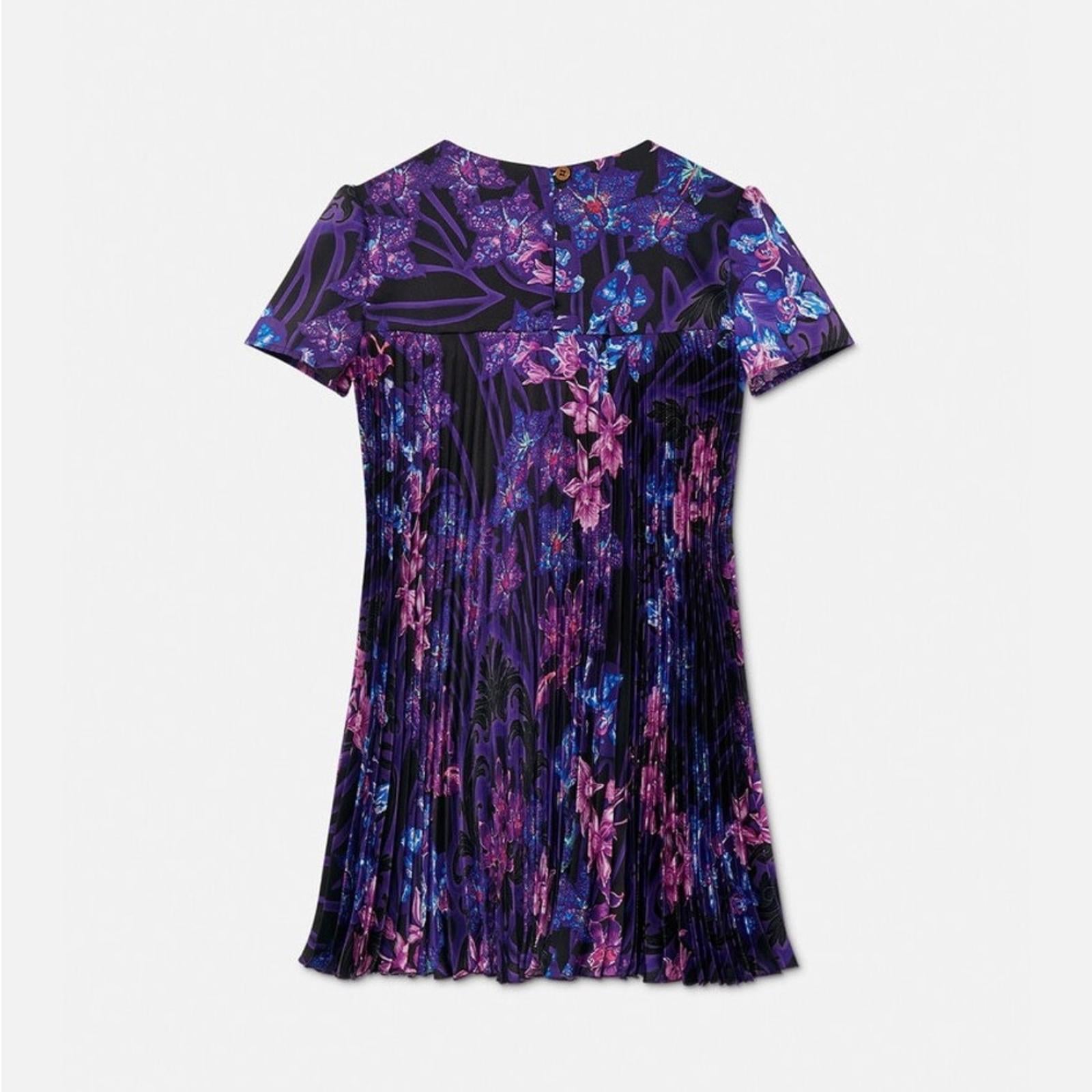 VERSACE Orchid Barocco Kids Pleated Dress, Size 14 New w/Tag $795 - SOLD OUT!