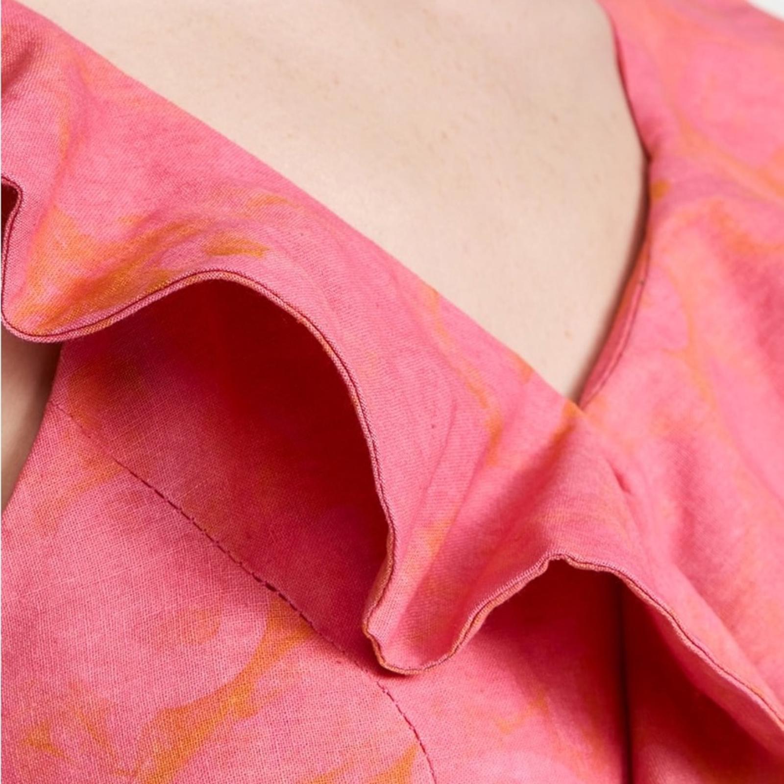 Sika V-Neck Cybil Tiered Fit & Flare Dress, Pink Size 6 Retail $295 EXCELLENT!