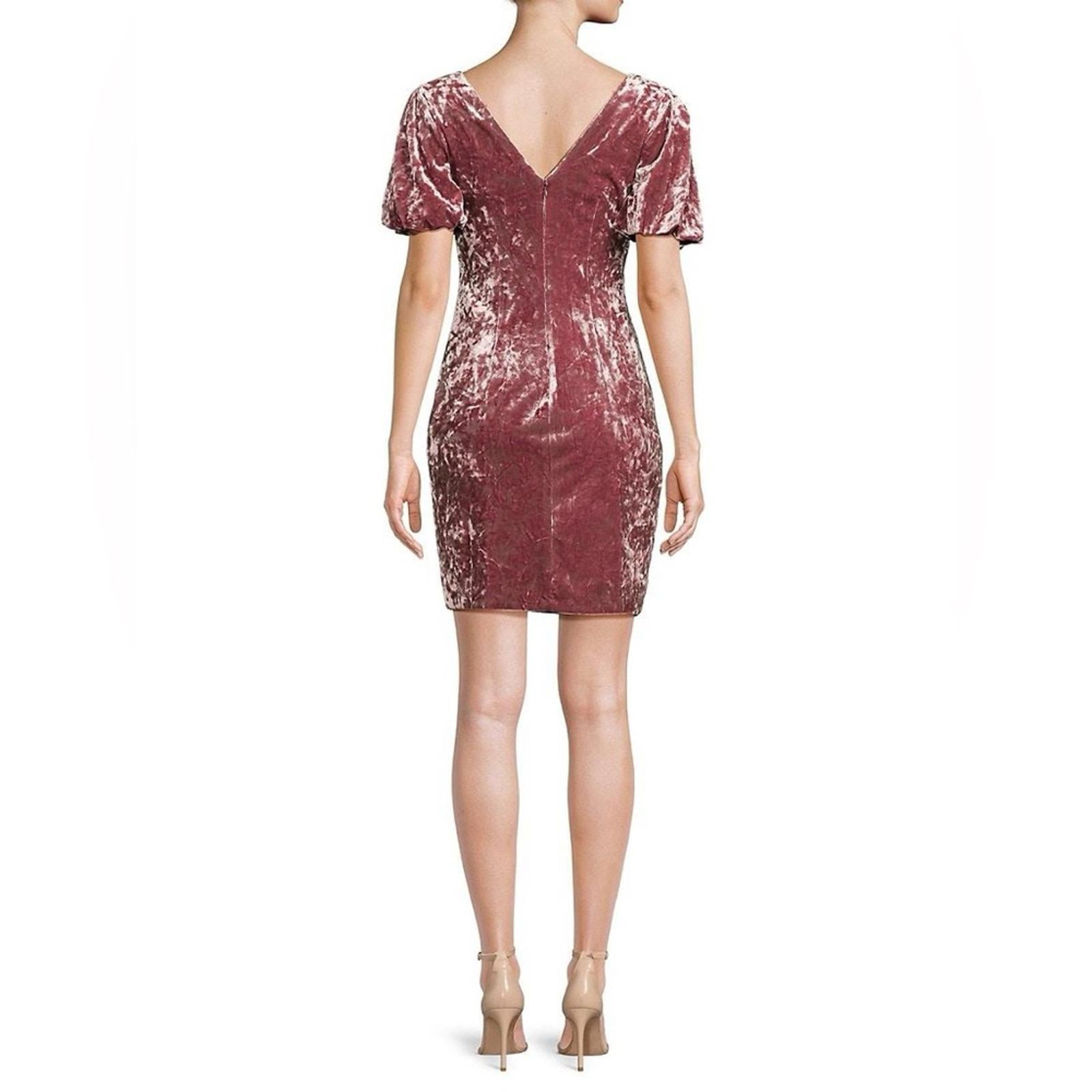 NWT Guess Textured Bodycon Crushed Velvet Mini Dress in Wine Size 12 New w/Tag