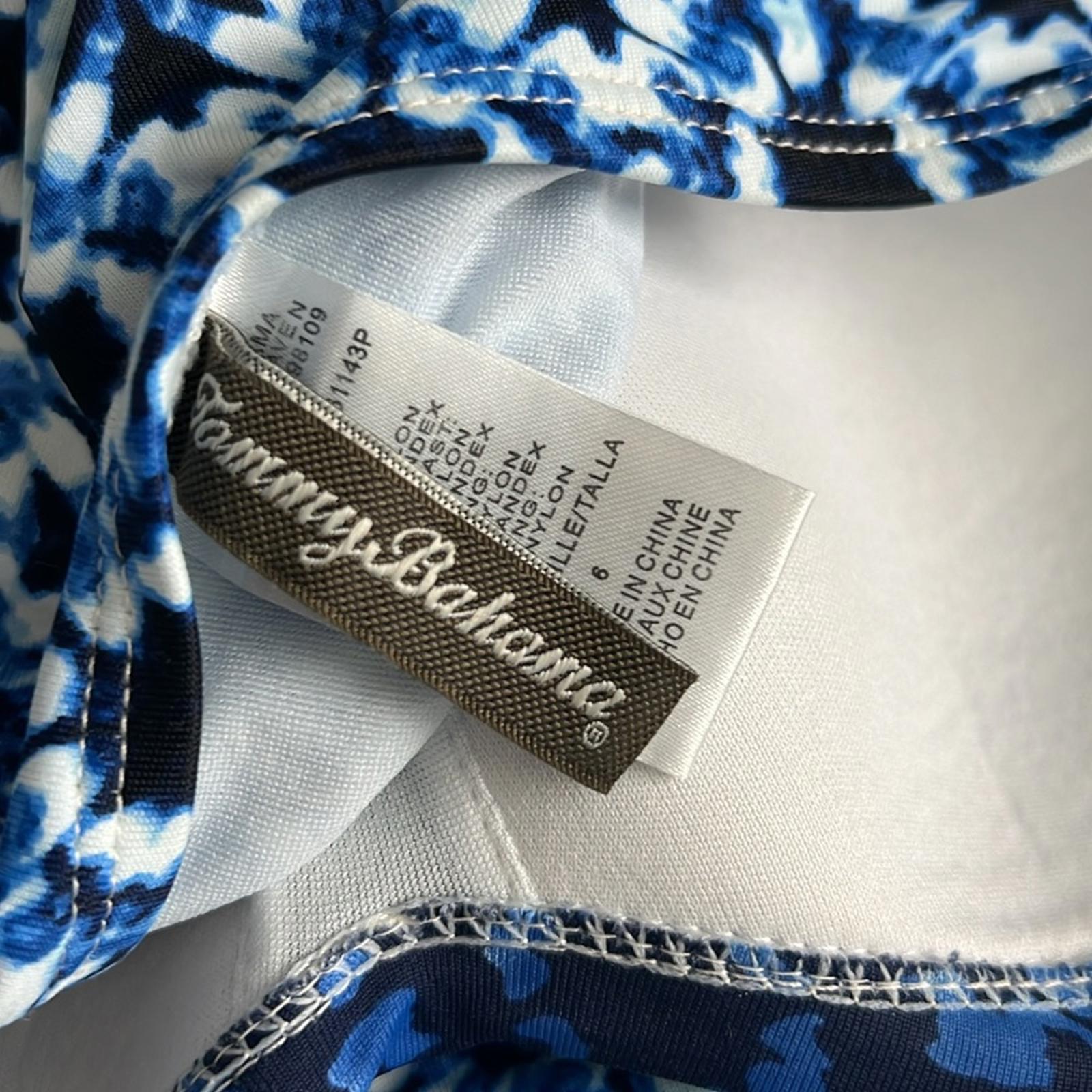 Tommy Bahama Swim Pansy Shirred Bandeau One Piece Swimsuit, Size 6 Excellent!