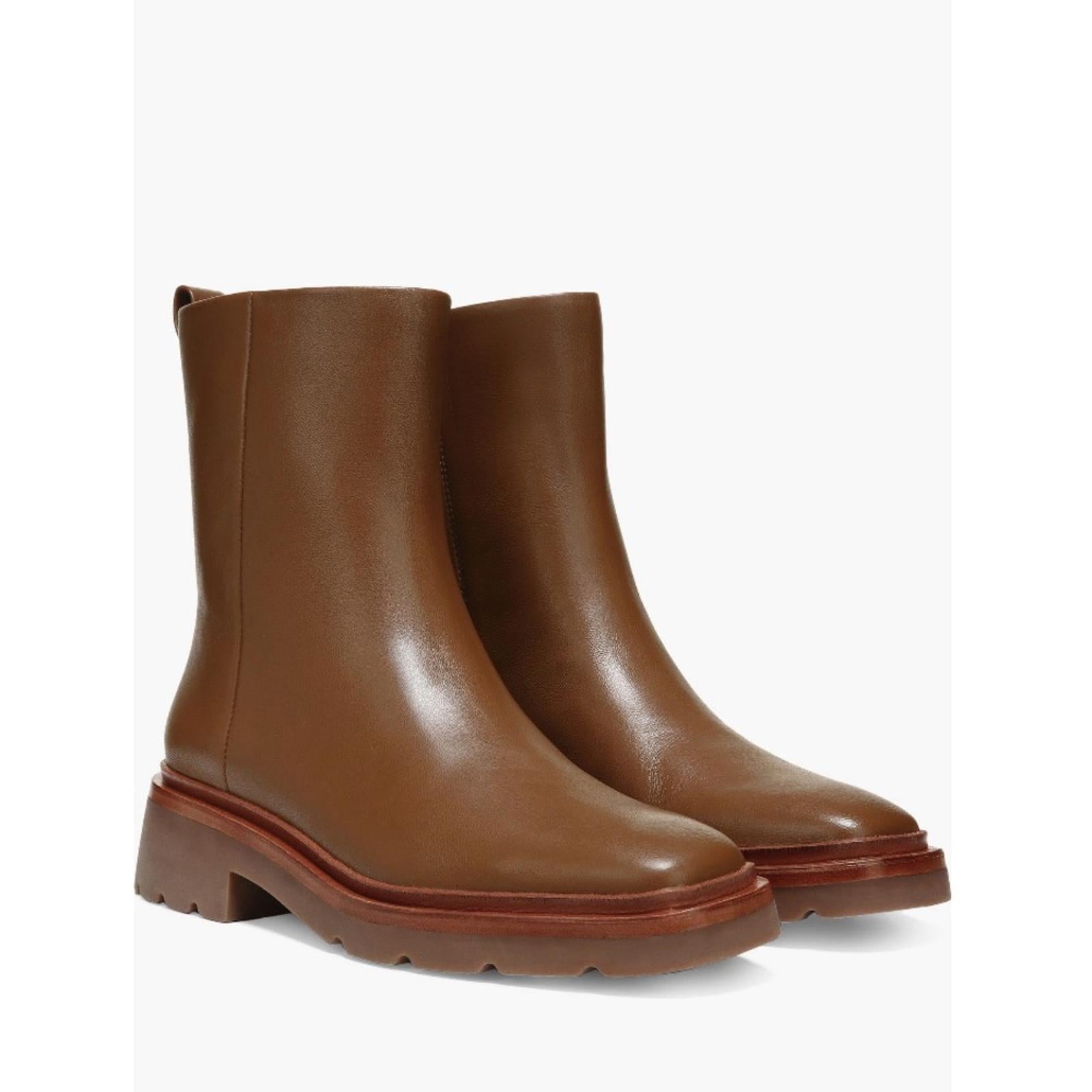VINCE Remi Booties in Dark Taupe, Water Repellent Size 8.5 New w/o Box