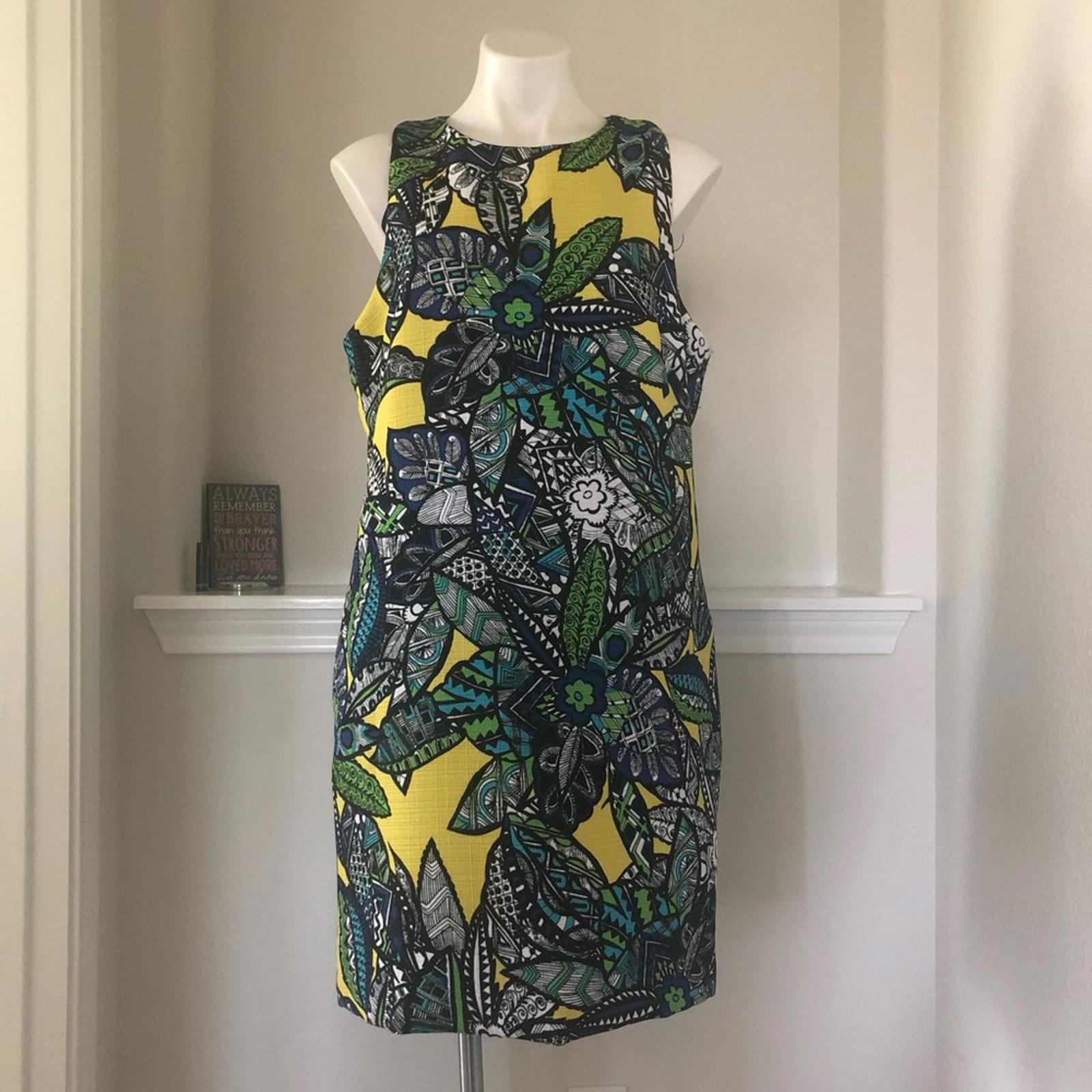 SLNY Royal Multicolor Sheath Dress, Size 18 EXCELLENT