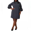 Marée Pour Toi BLACK Ruffle-Cuff Shift Dress, Plus Size 16 New w/Tag