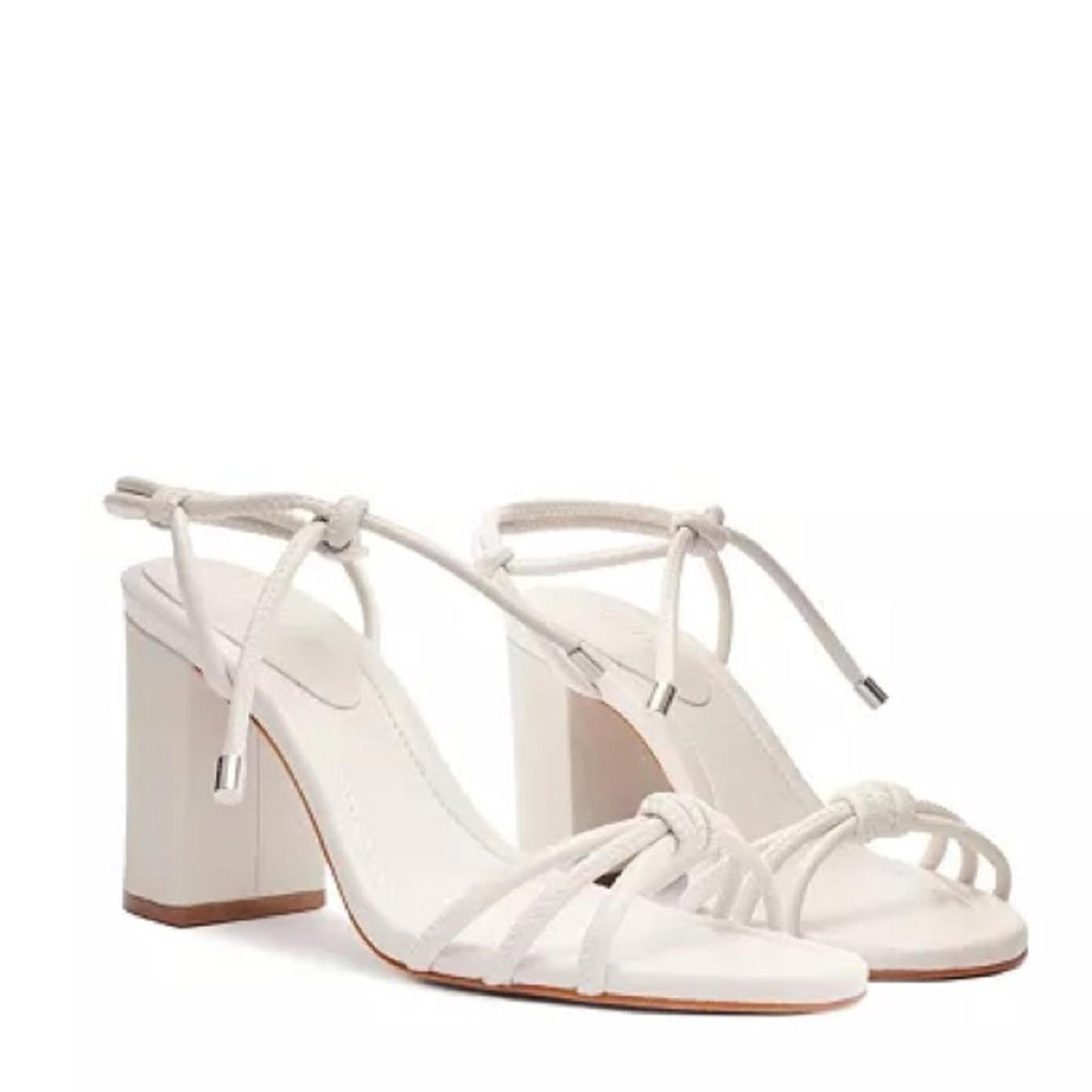 Schutz Women's Kate High Block Sandals in White, NWT, Size 6.5