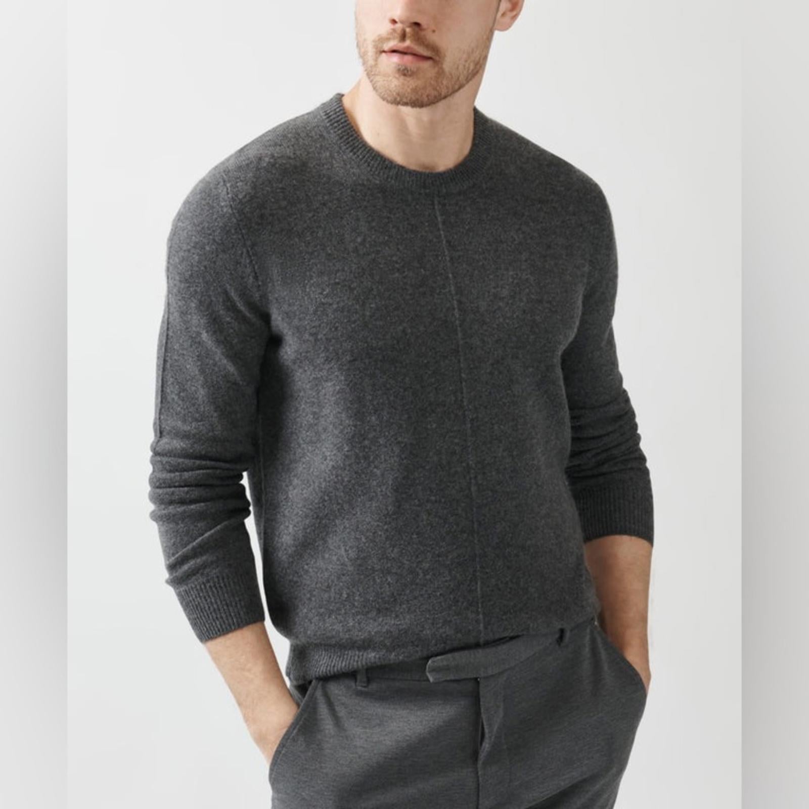 ATM Anthony Thomas Melillo Exposed Seam Cashmere Sweater,Heather Army Size S NWT