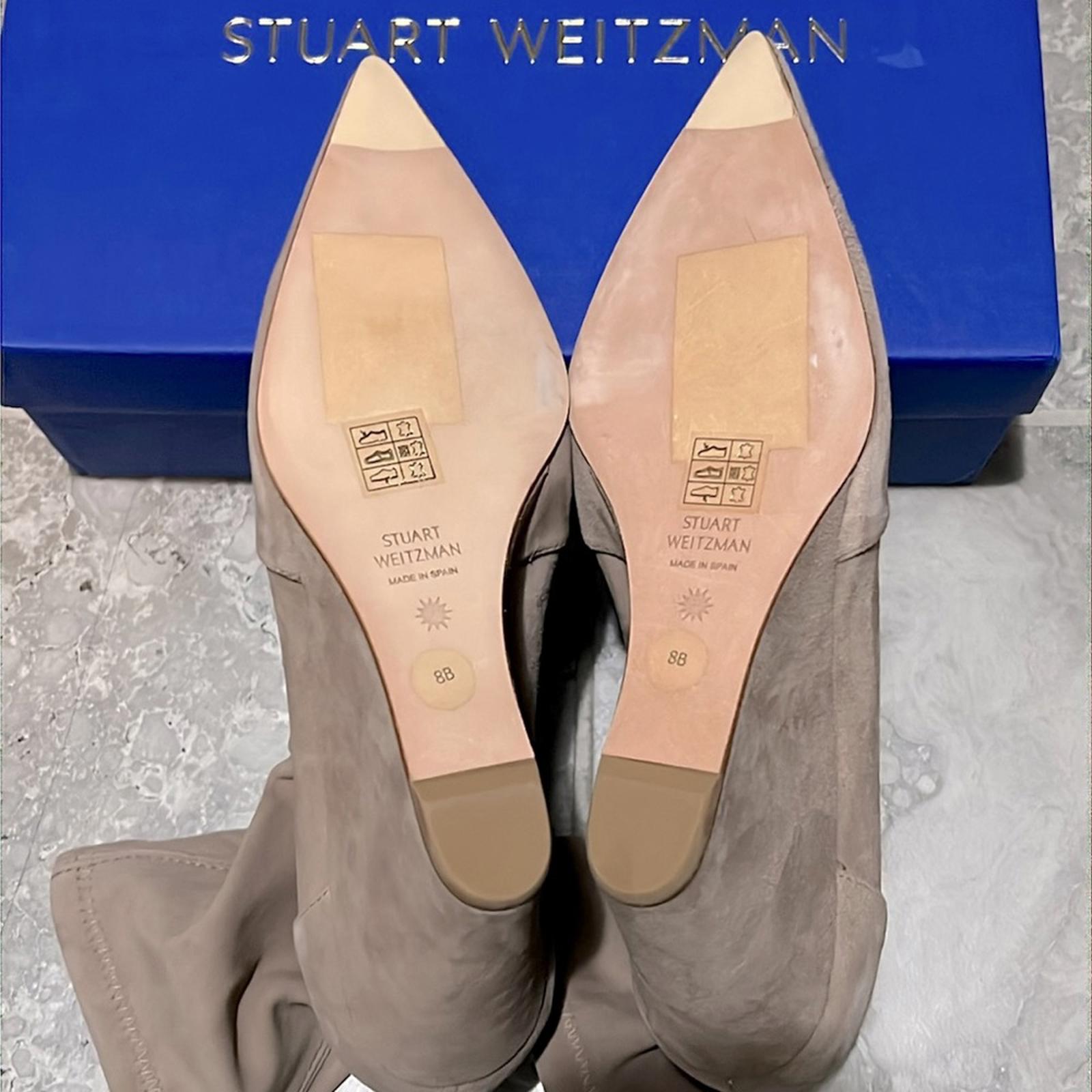 Stuart Weitzman Stuart Concealed-Wedge Sock Bootie Cashmere Stretch, NWT, Size 8