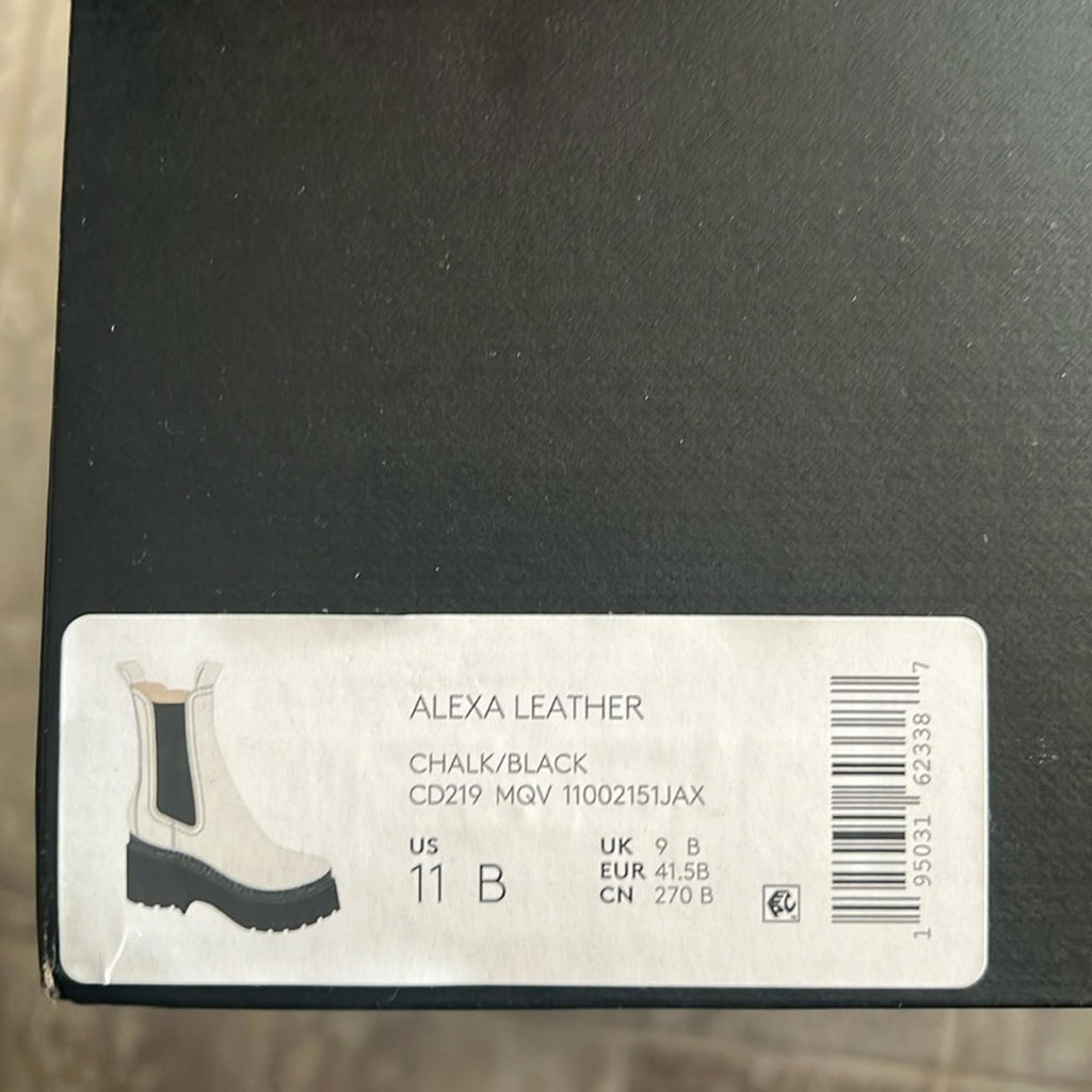 Coach Alexa Leather Bootie in Chalk/Black, Size 11 New in Box