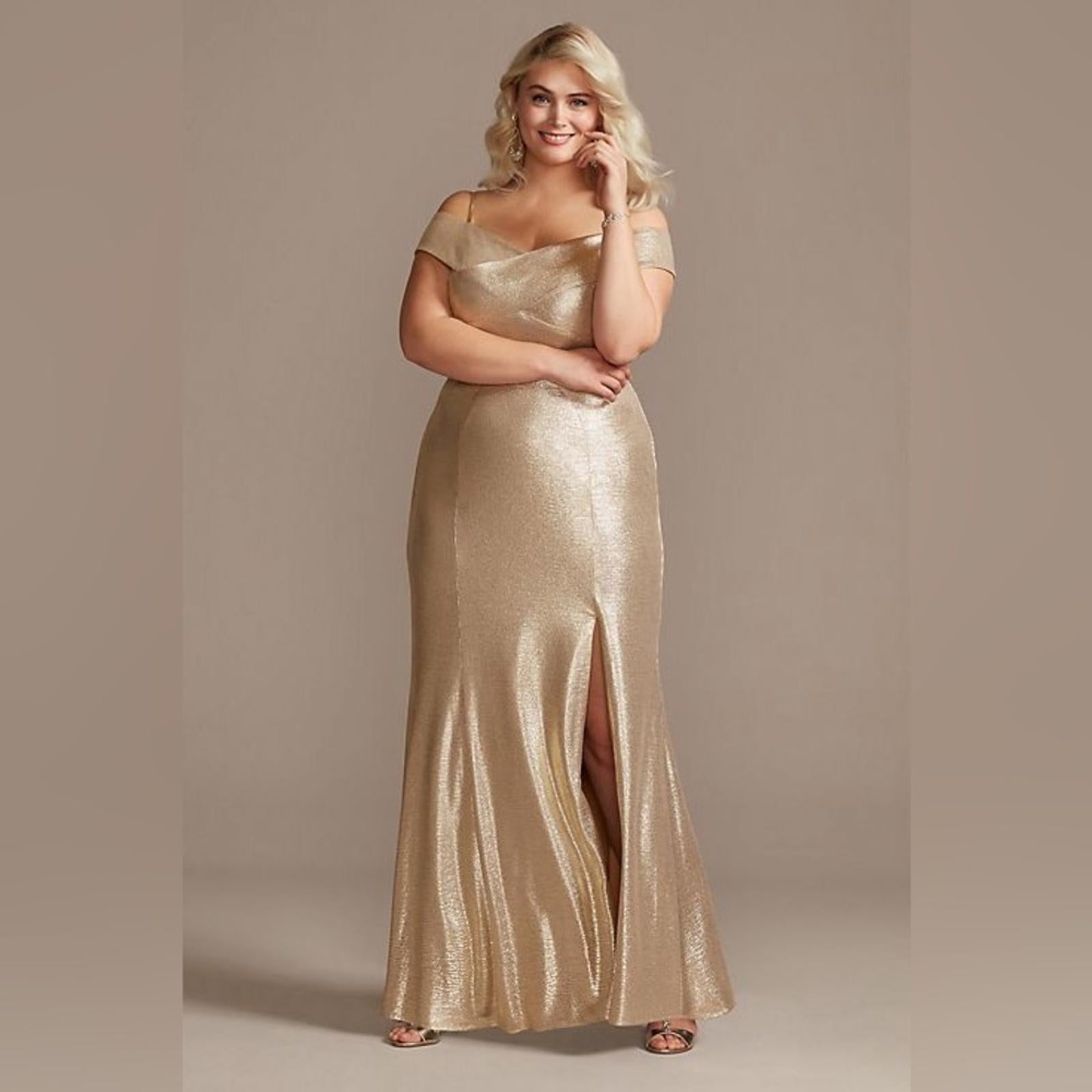 NEW Nightway Gunmetal Off-the-Shoulder Metallic Gown, Size 12 New w/Tag $129