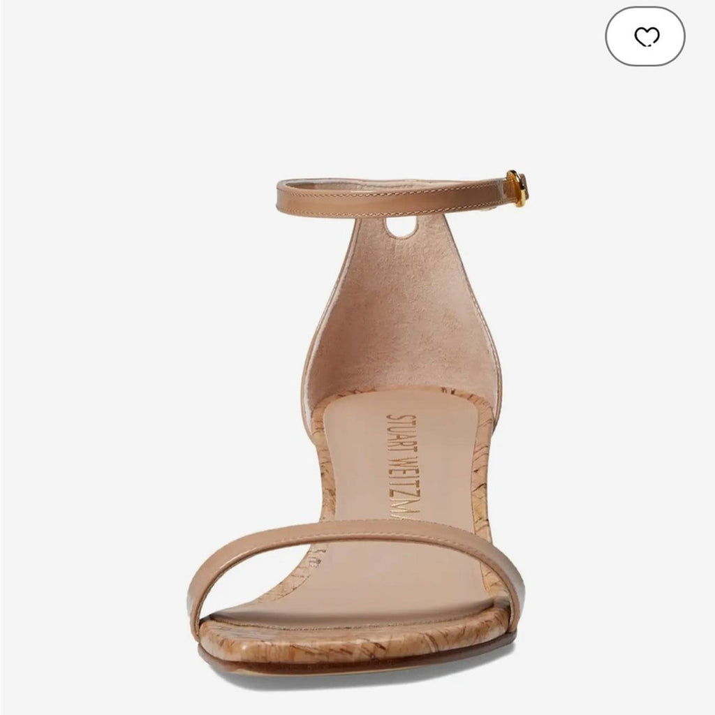 Stuart Weitzman Nudistcurve 50 Ankle Strap Wedge Sandals, Size 37/6 NEW +DustBag
