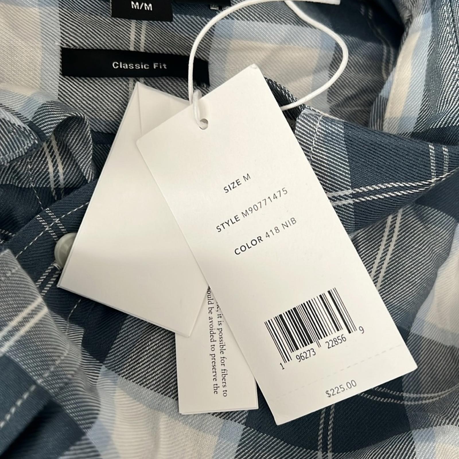 Vince Alps Plaid Long Sleeve Button Front Shirt, Size M NEW w/Tag $225