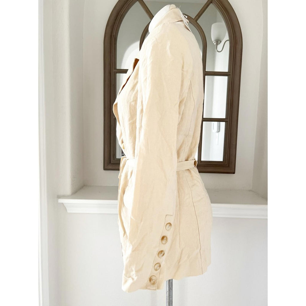NEW Free People Olivia Linen Blend Blazer, Pebble Sand Size S, Retail $168