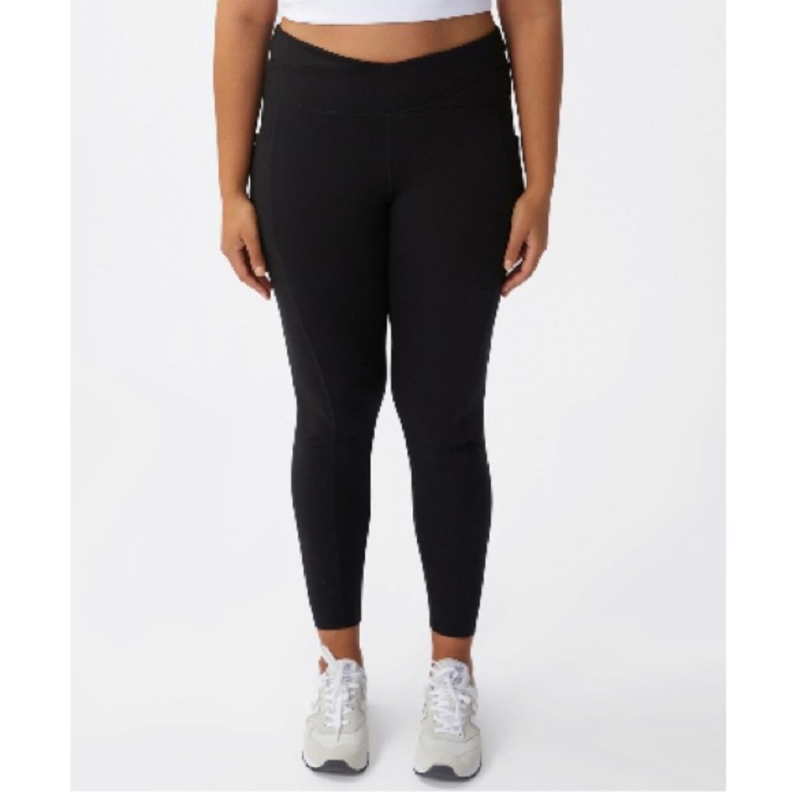 Cotton:On Curve Ultra Soft Cross Over Full Length Tight in Black, Size 14 NEW