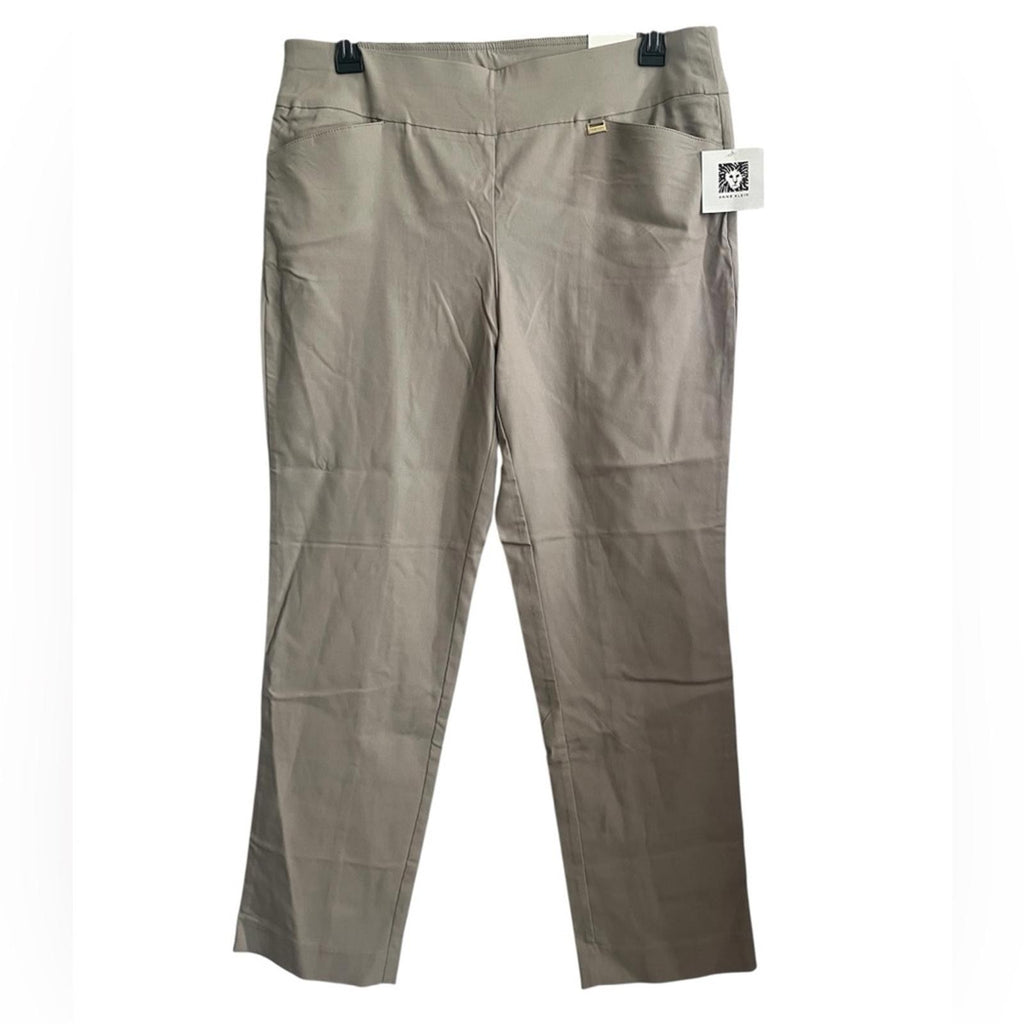 Anne Klein Pull-On Beige Slim Ankle Pants, Size 14, New w/Tag