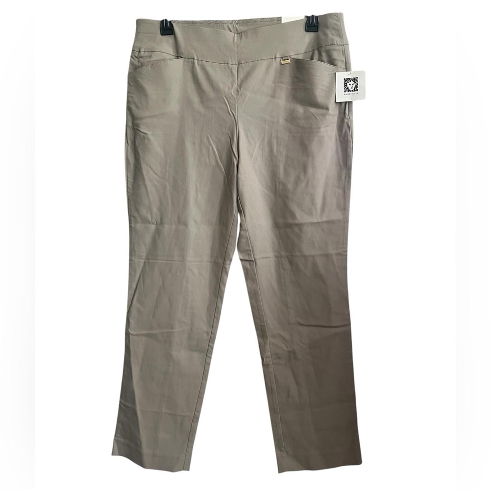 Anne Klein Pull-On Beige Slim Ankle Pants, Size 14, New w/Tag
