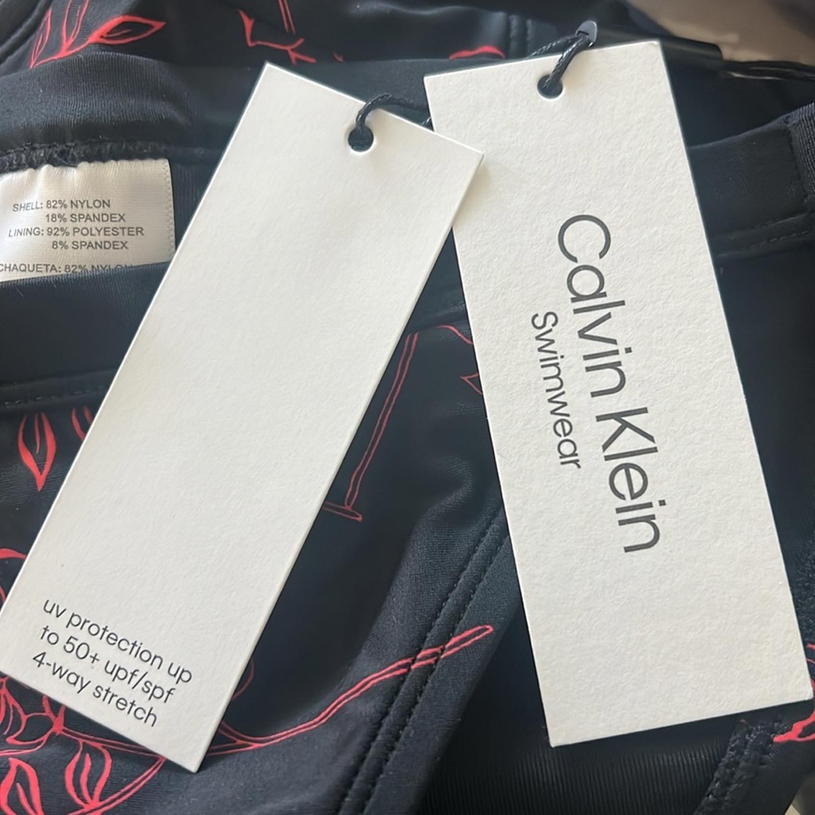 Calvin Klein Bikini Bottom, Floral Print Swim Separates Energy Multi, Size L NWT