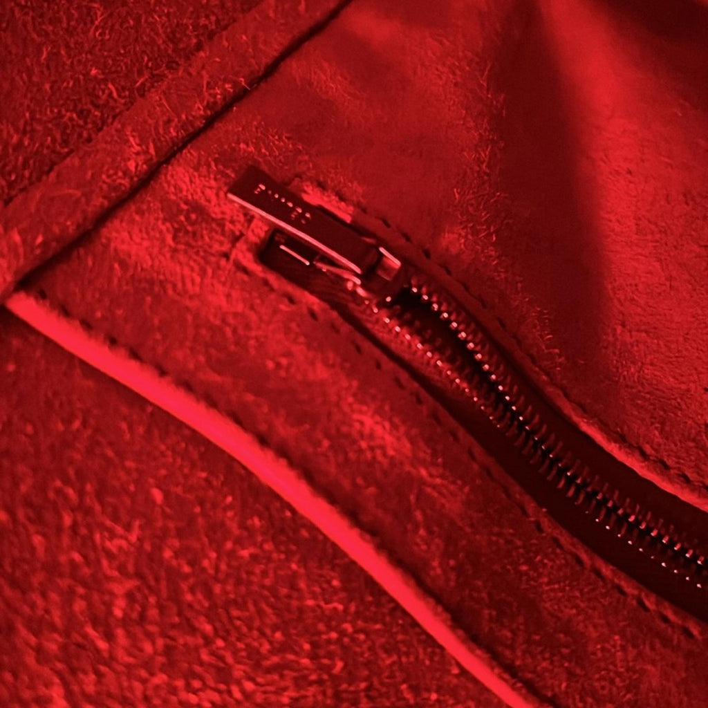 Celine Sangle Small Bucket Bag in Small Grain Calfskin in Red, Like NEW