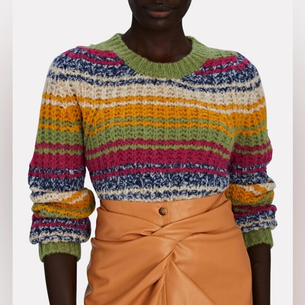 NEW MOTHER The Inset Puff Sleeve Jumper Sweater, Size L New w/Tag Retail $325