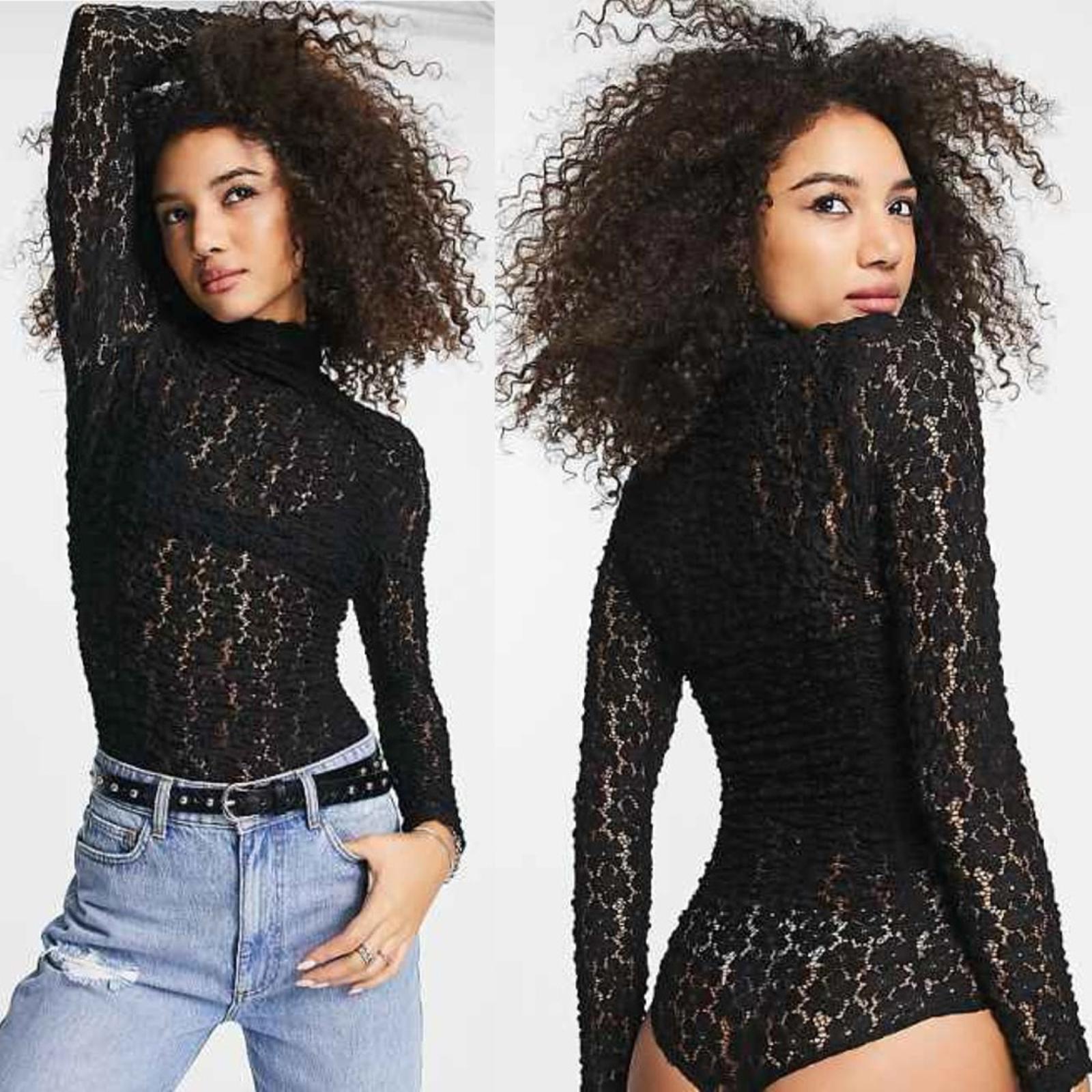 Intimately Free People Lavender Day N Night Lace Bodysuit, Size L EXCELLENT