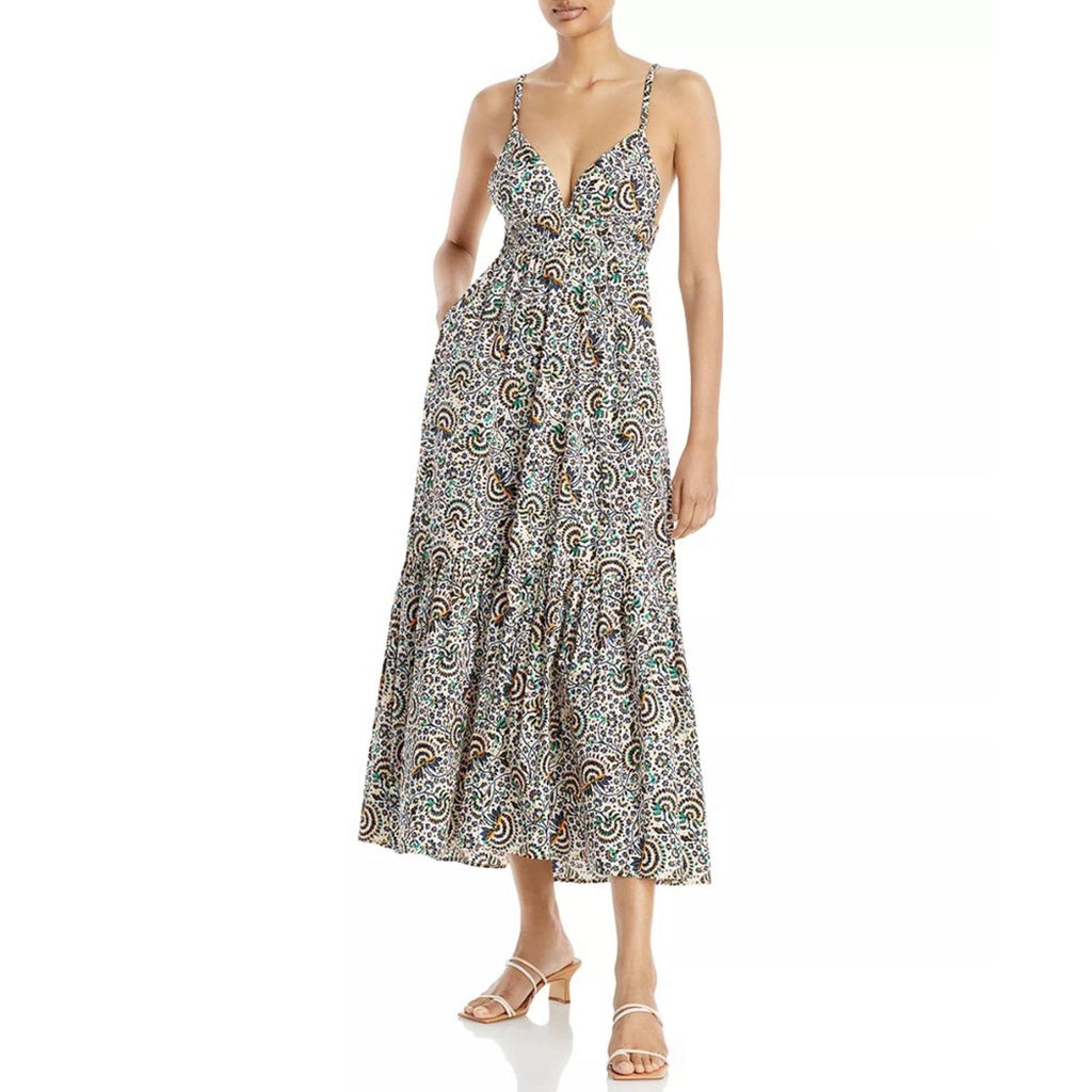 A.L.C. Rhodes Printed Open Back Maxi Dress, NWT, Size 4