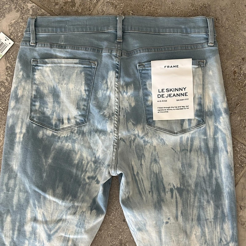 Frame Denim Le Skinny Jeanne Mid-Rise Jeans Medium Wash, Size 34 (fits like 32)