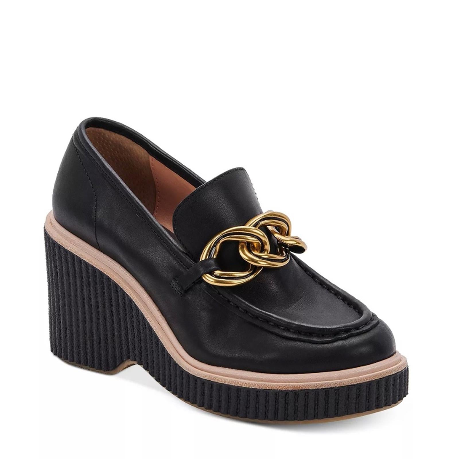Dolce Vita Brenan Slip On Loafer Pumps, Black Wedge Size 8.5M in Original Box