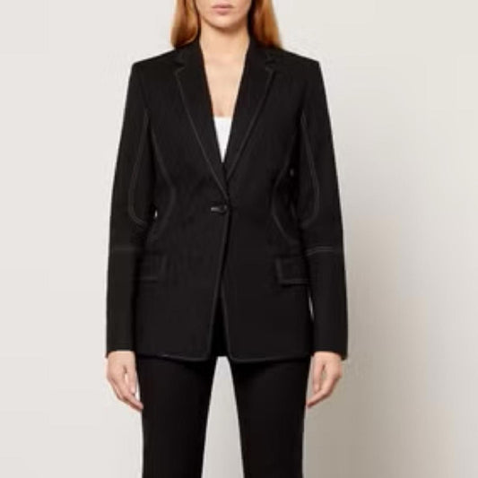 Helmut Lang Contrast Stitch Blazer, Black, Size US4 | UK8 New w/Tag Retail $495
