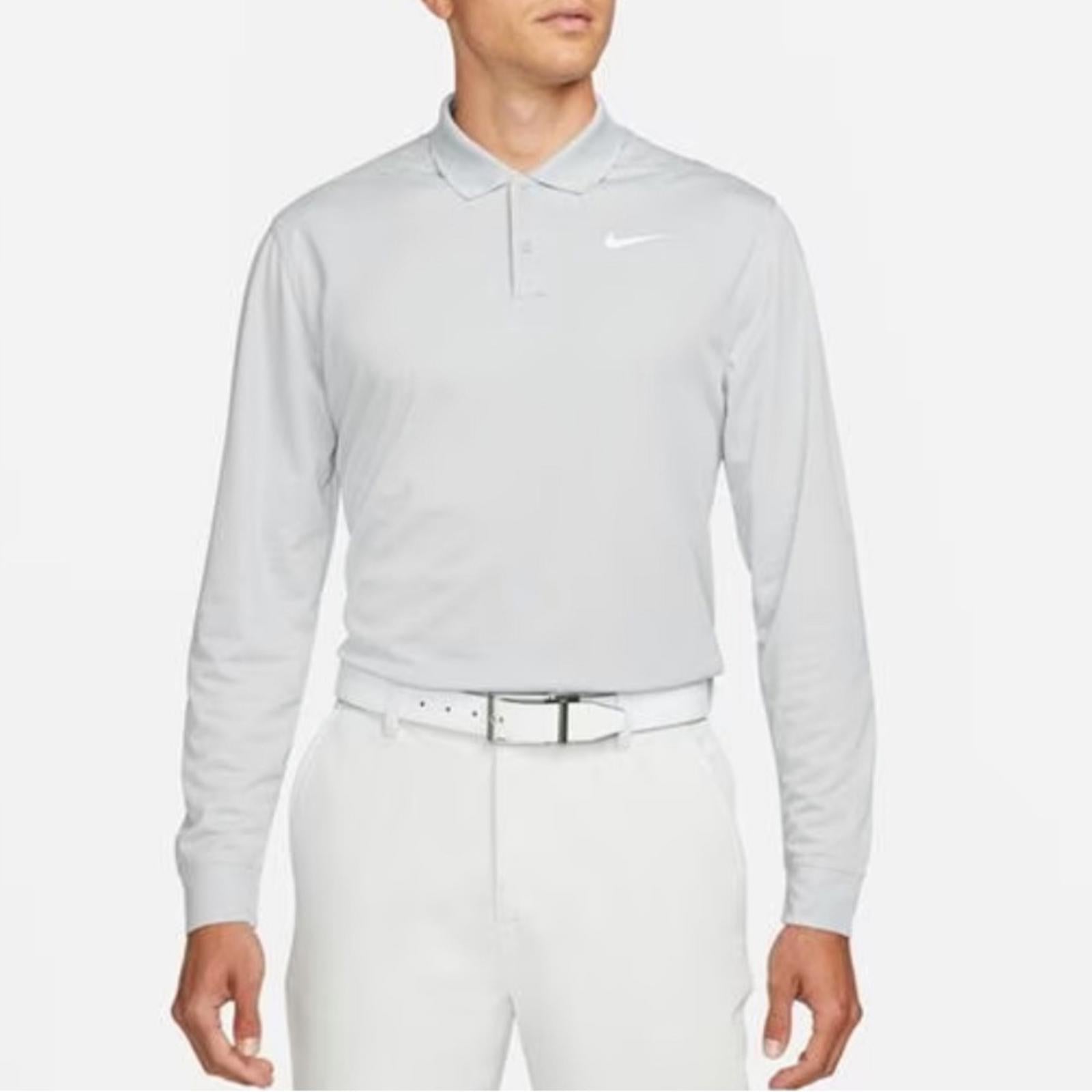 Nike Dri-FIT Victory Men's Long-Sleeve Golf Polo, Grey Size M New w/Tag