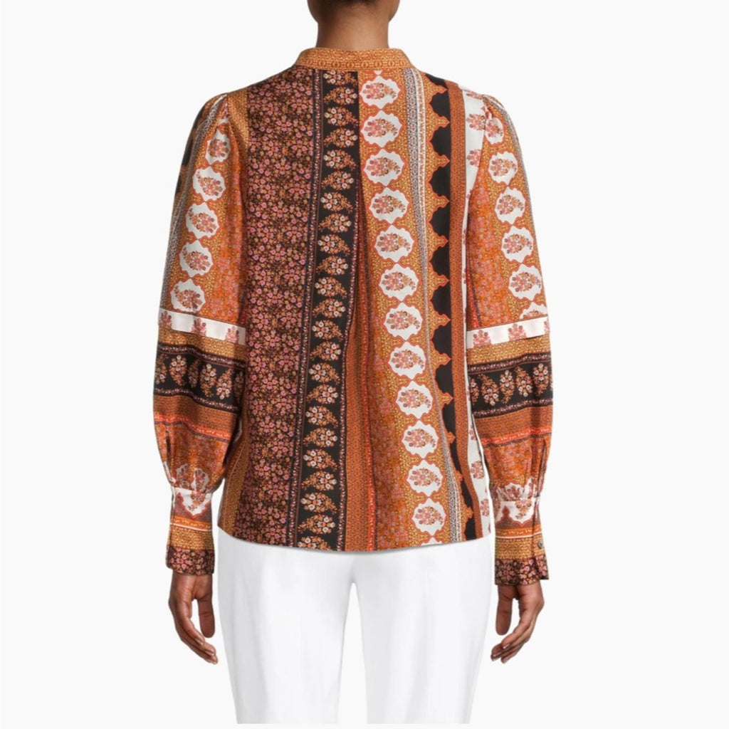 NWT Kobi Halperin Amy Printed Silk Blouse, Size L New w/Tag Retail $398 SOLD OUT