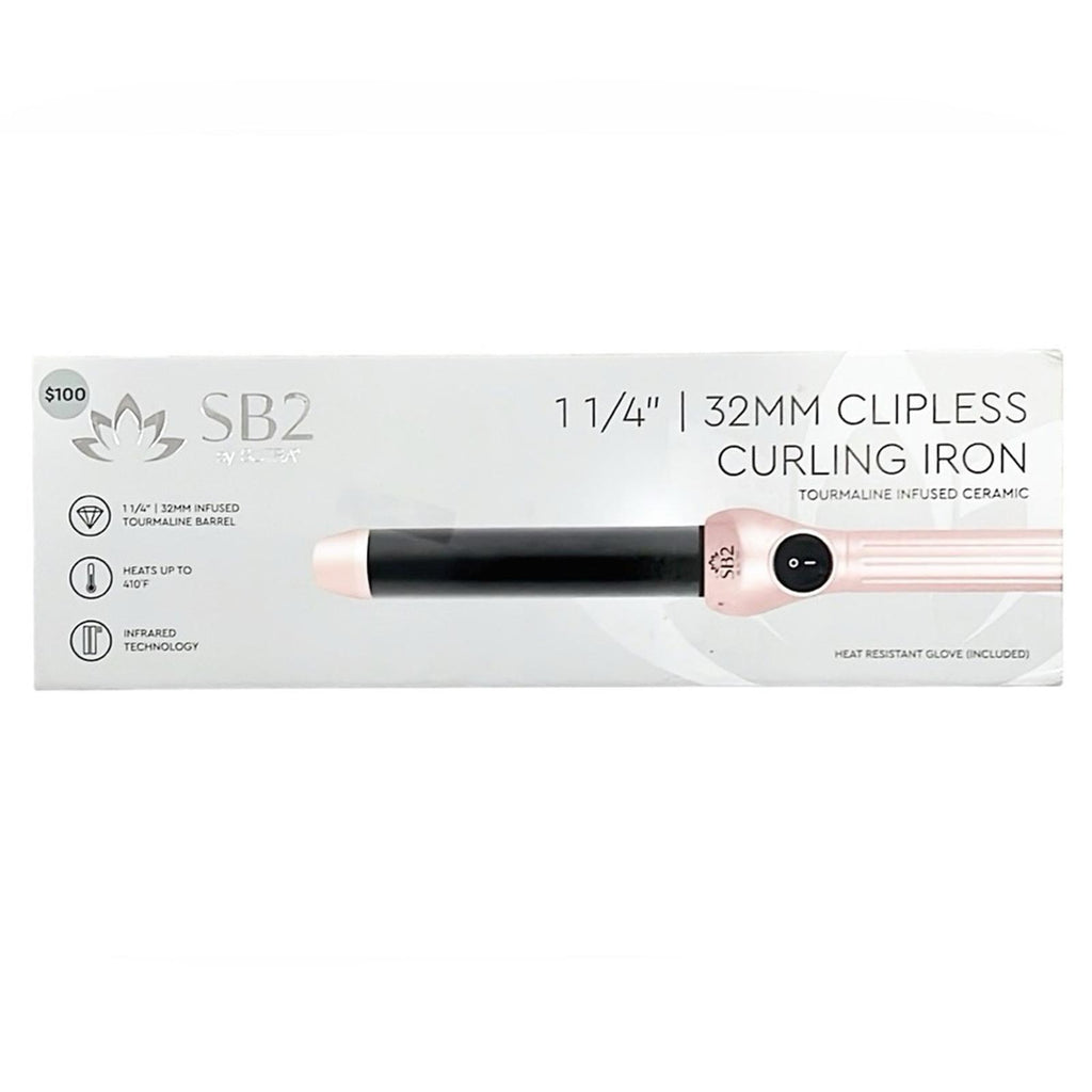 SB2 1¼” | 32MM Clipless Curling Iron +Heat Resistant Glove Lifetime Warranty NWT