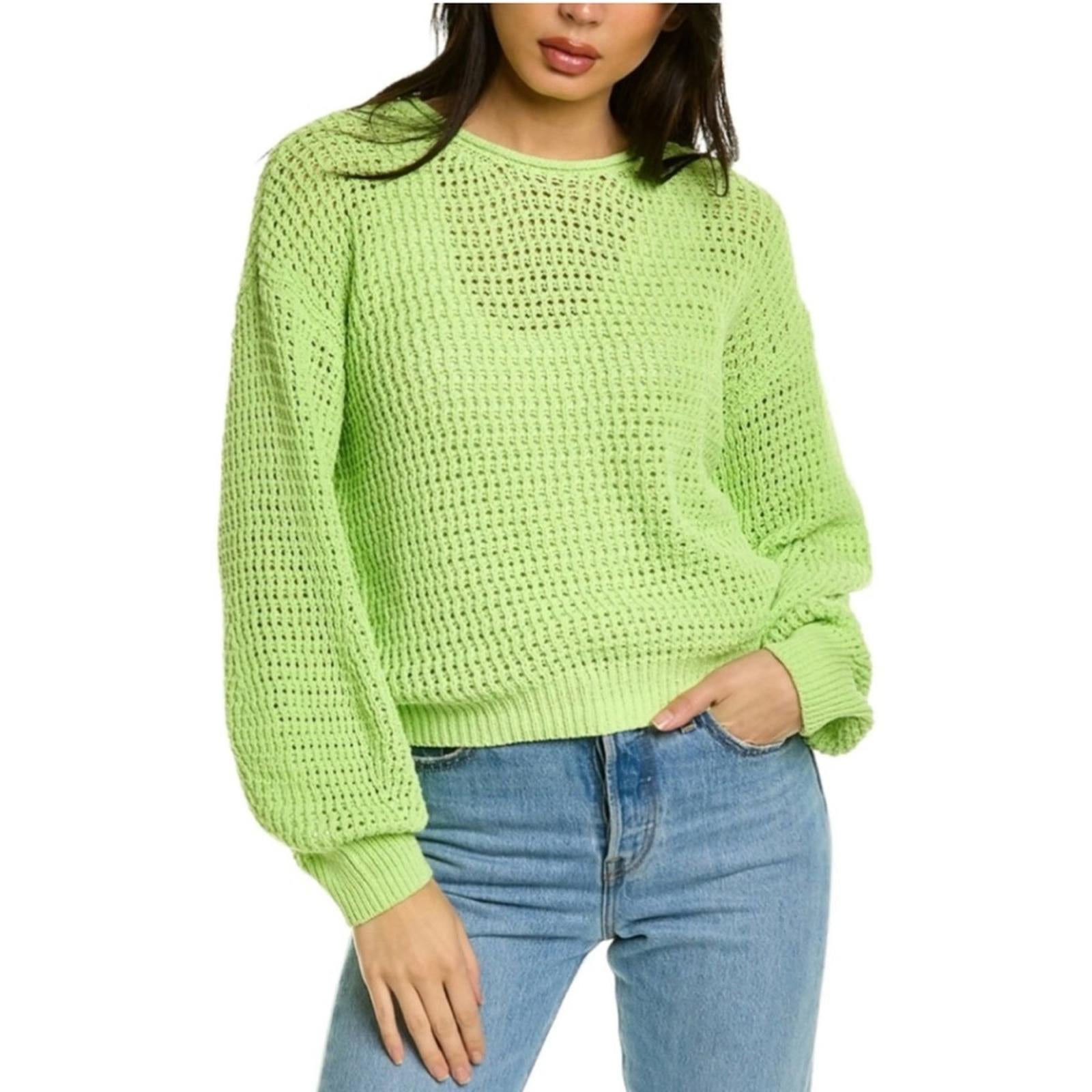 New A.L.C Loose Knit Sweater in Lime Green, Size XL New w/Tag Retail $350