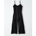 Dee Elle Satin Lace Trim Jumpsuit in Black, NEW, Size L