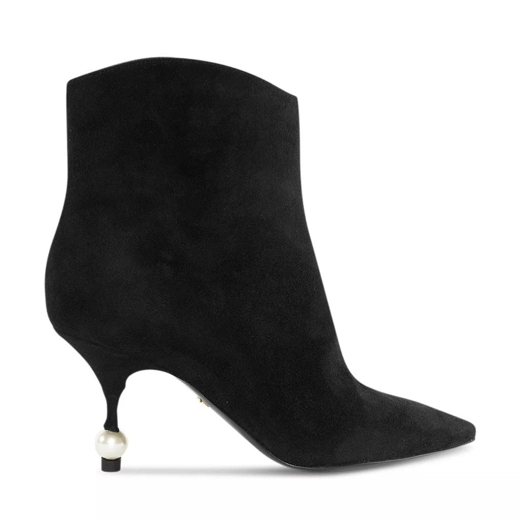 Giambattista Valli Pointed-Toe Suede Heeled Booties Black Size EU 38 NEW $1,090