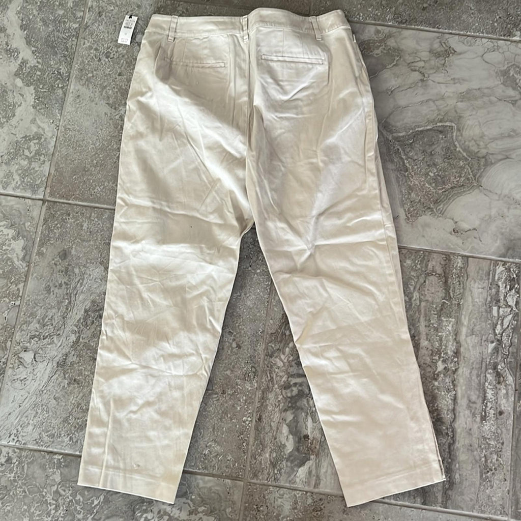 Talbots Beige Straight Leg Perfect Crop Pants, Size 12 New w/Tag