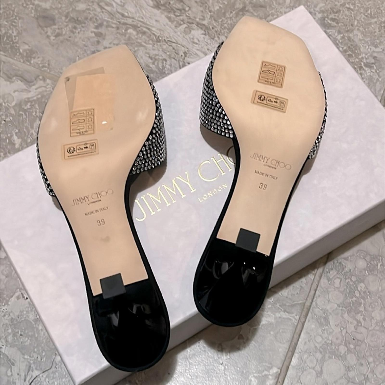 Jimmy Choo Skye 70 Embellished High Heel Slide Sandals