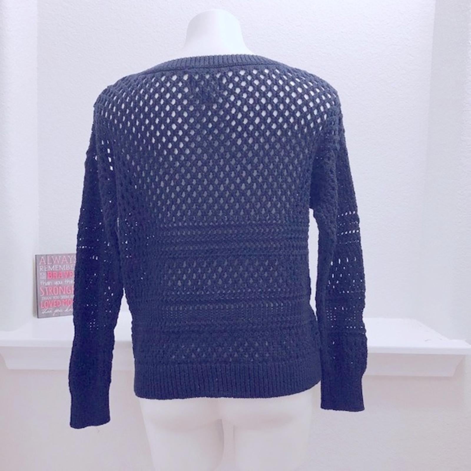 American Eagle Outfitters Crochet Sweater, Navy Metallic Knit Size XL EXCELLENT