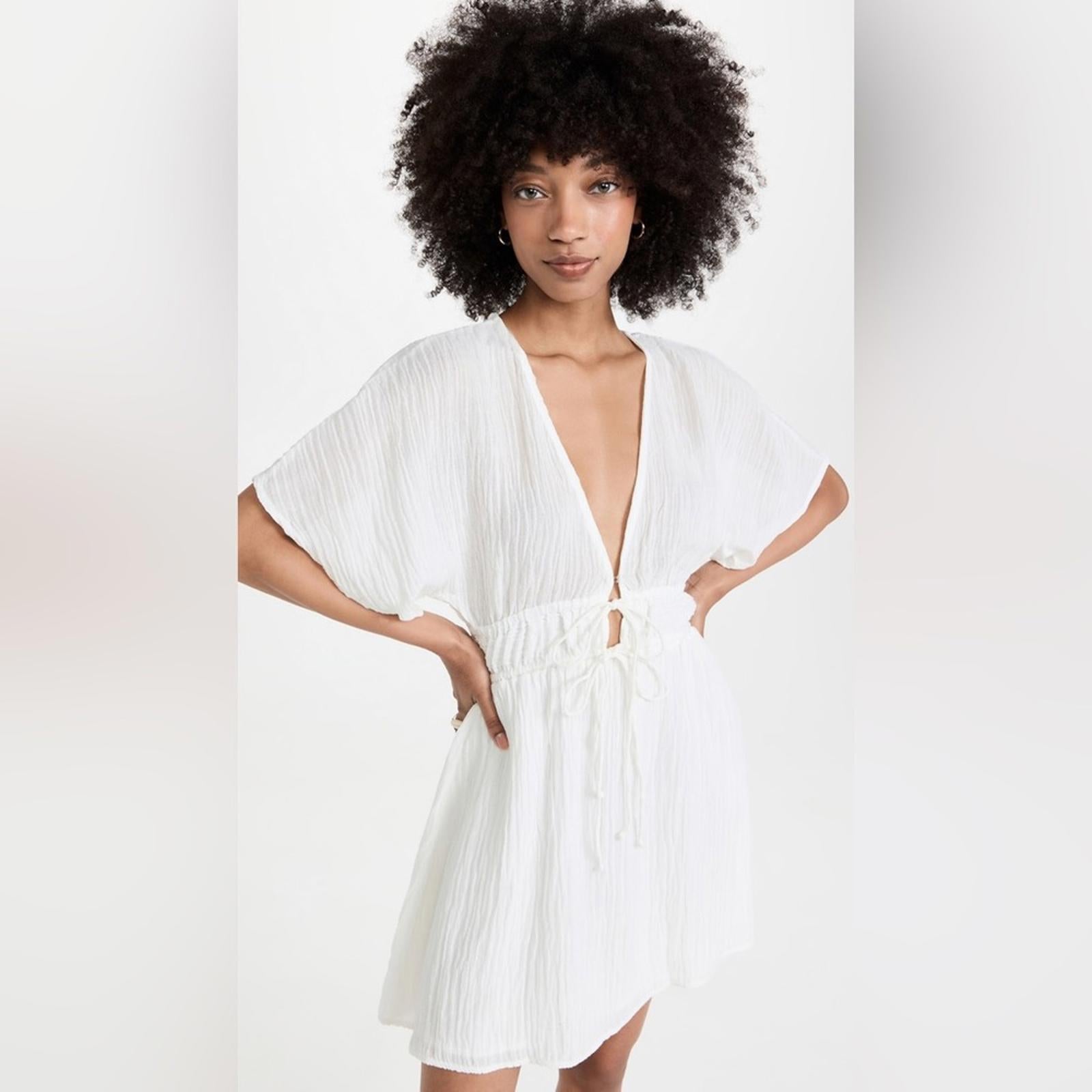 Faithfull the Brand Coralia Mini Dress in White, Size S New w/Tag $209