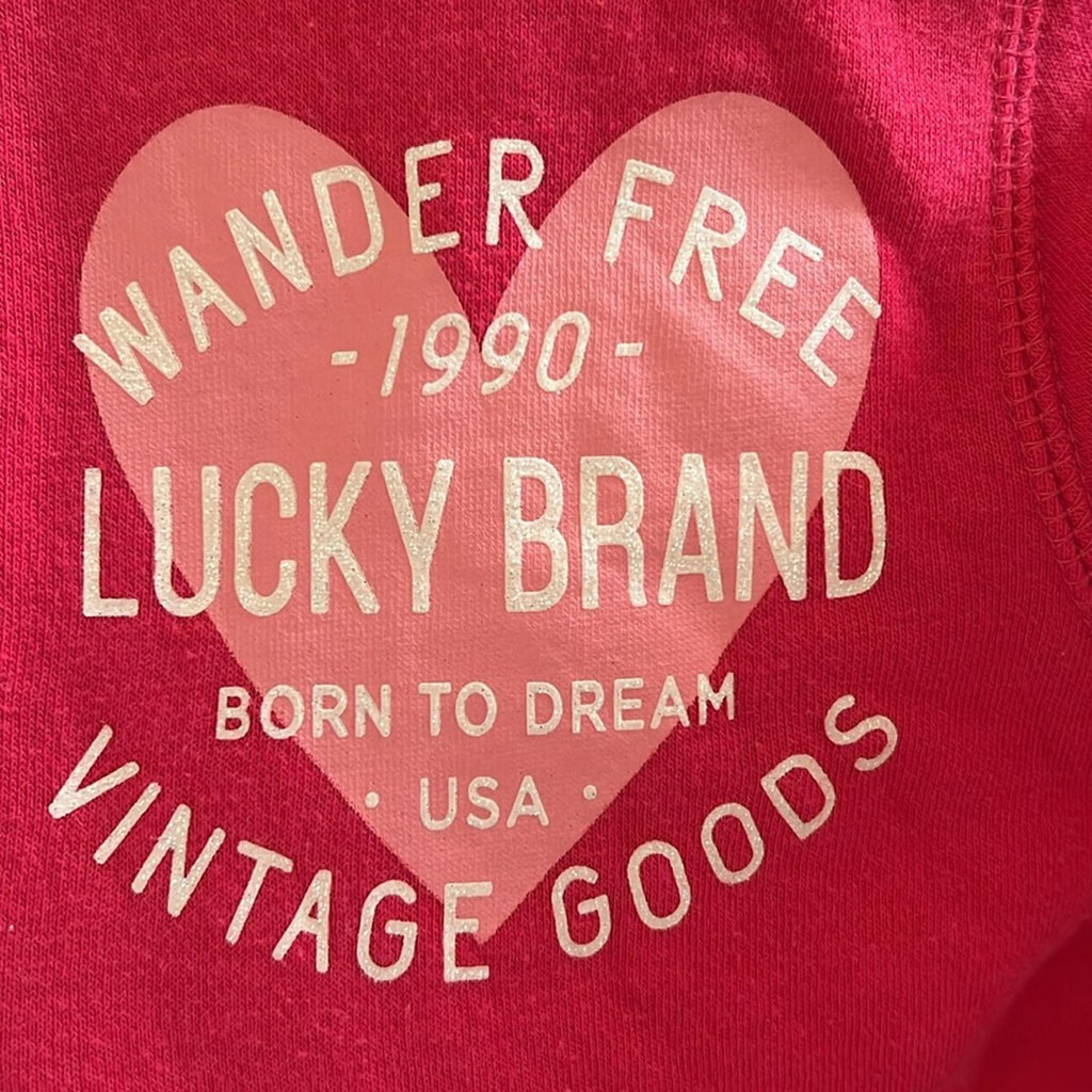 Lucky Brand Zip-Front Sweatshirt in Pink Size M (10/12) EXCELLENT!
