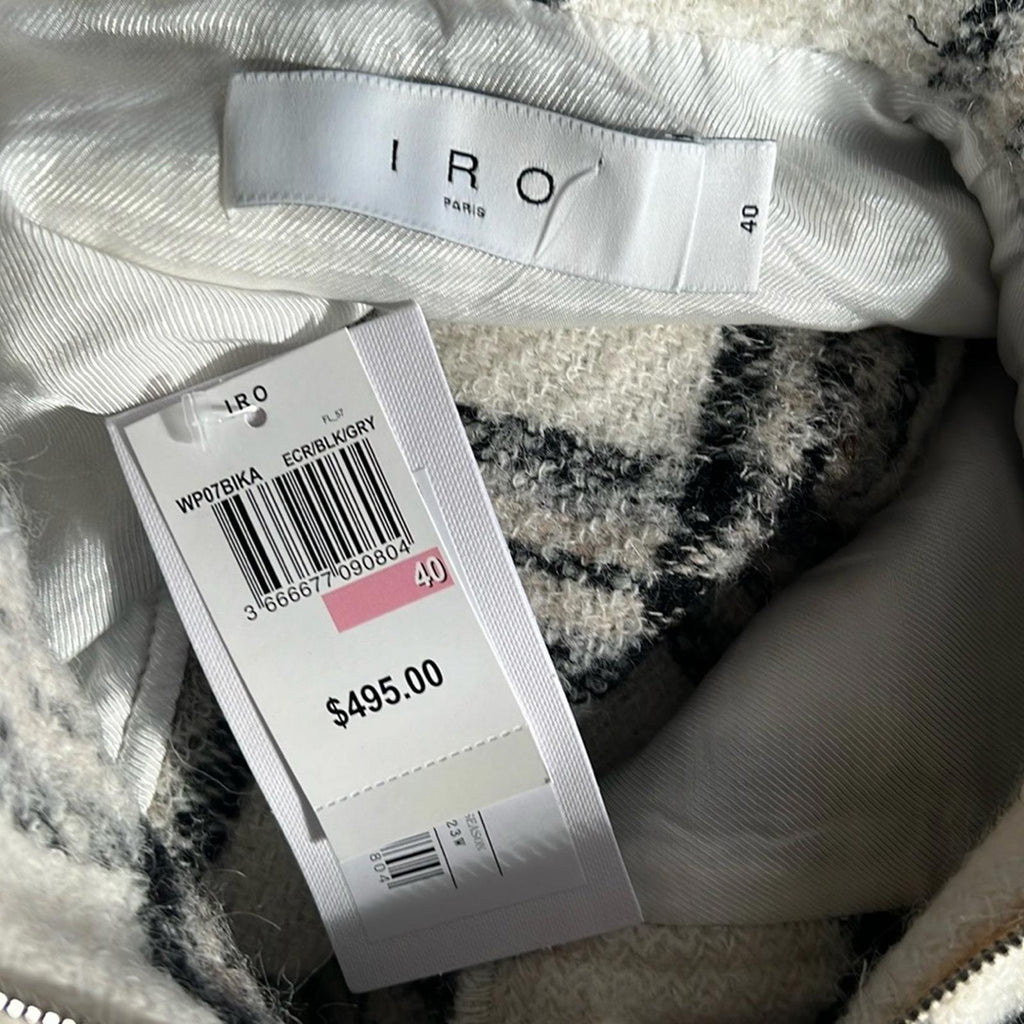 IRO Bika Jacket in Ecru/Black/Grey Size EU 40 New w/Tag