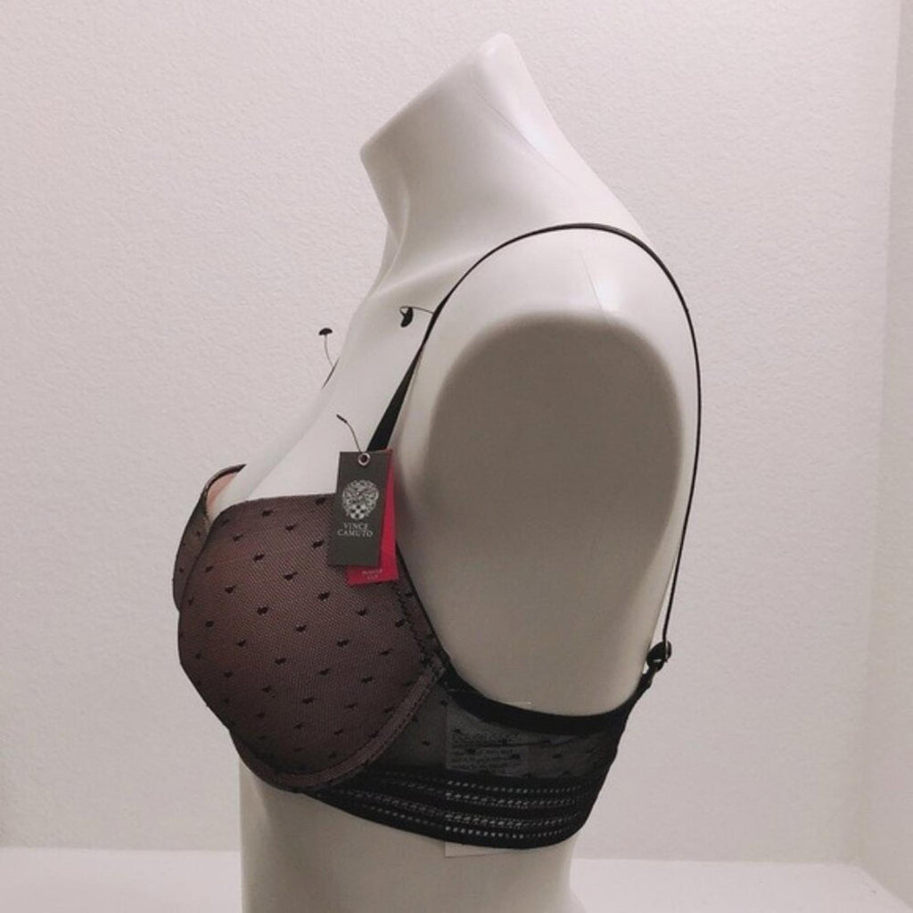 Vince Camuto Push Up Bra Black Lace Nude Back Closure Size 36C New w/Tag