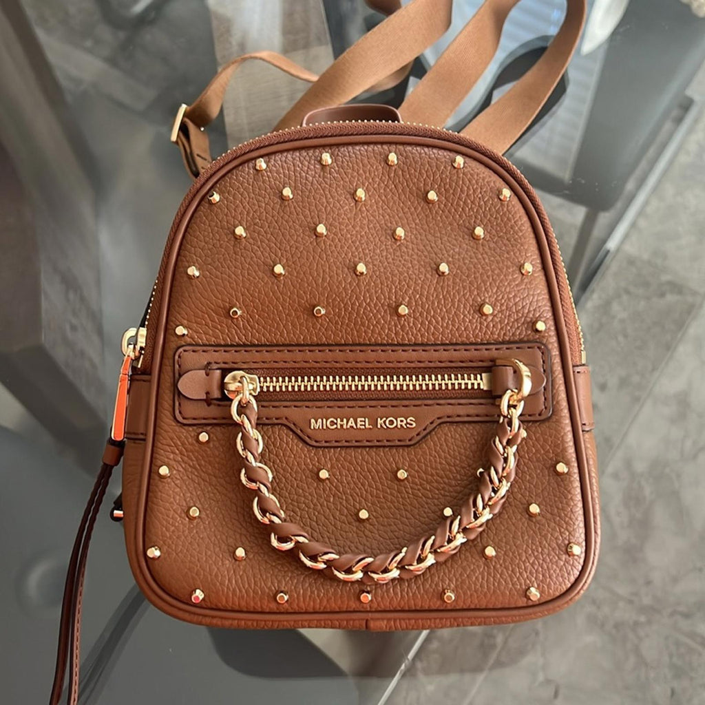 Michael Kors Elliot Messenger Leather Backpack with Rivets, New w/Tag