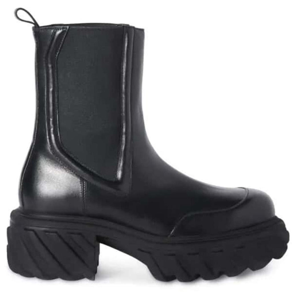 Off-White Black Tractor Motor Leather Boots, NWT, Size 38