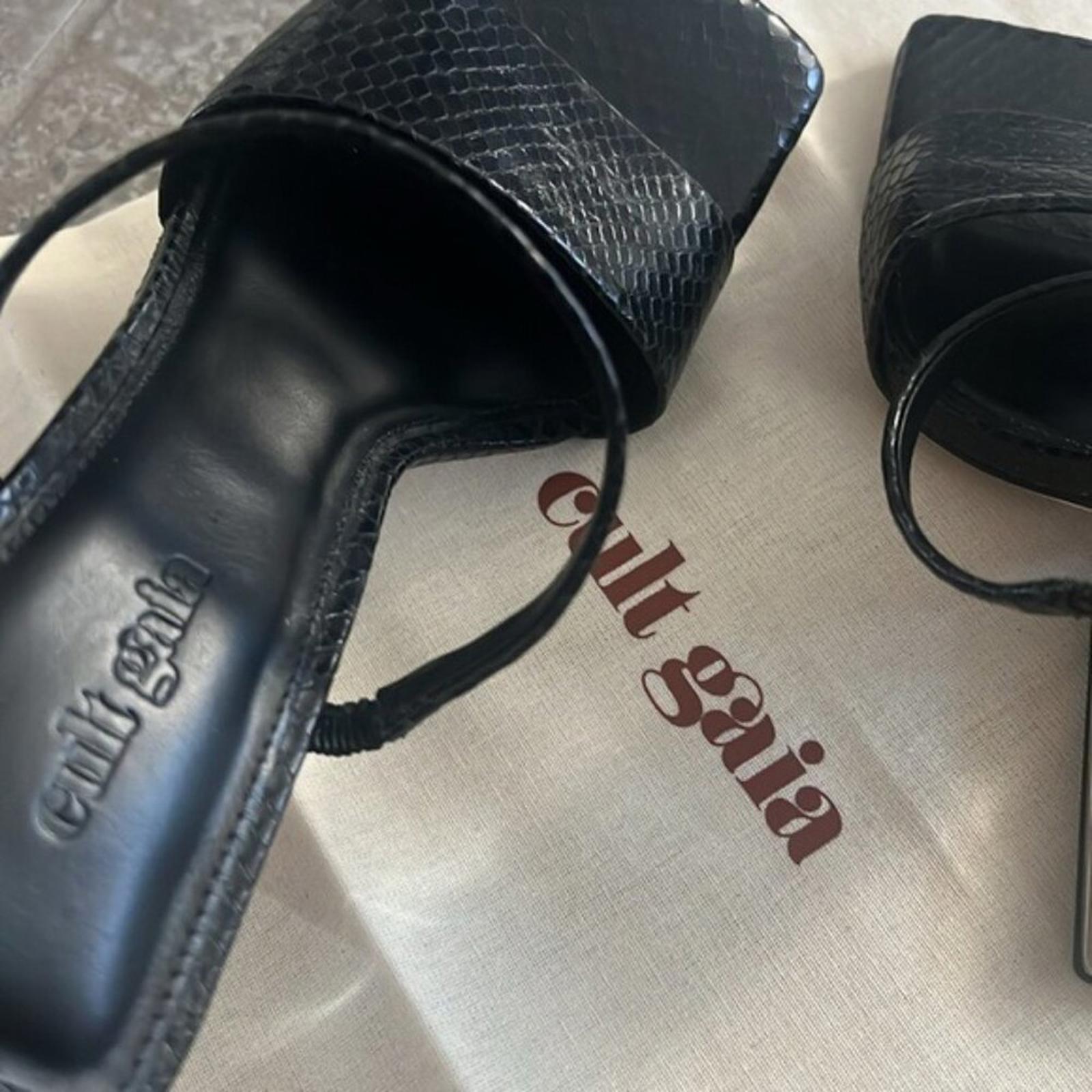 Cult Gaia BLACK Rene Cut-Out Heel Sandals, EU38 x Revolve New in Box +DustBag