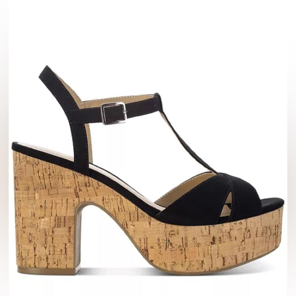 Sun+Stone Jillien Platform Block Heel Dress Sandals in Black, Size 11 New in Box